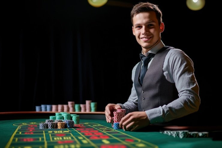 Dealer managing Over Under round with live player chat
